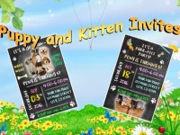 Digital Invitations for kitty and puppies Parties>